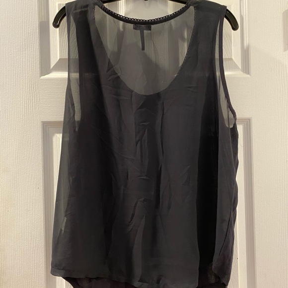 Nollie Womens Shirt Size XL Black with Youth and Revolt Print Design Sheer Back - Picture 3 of 3